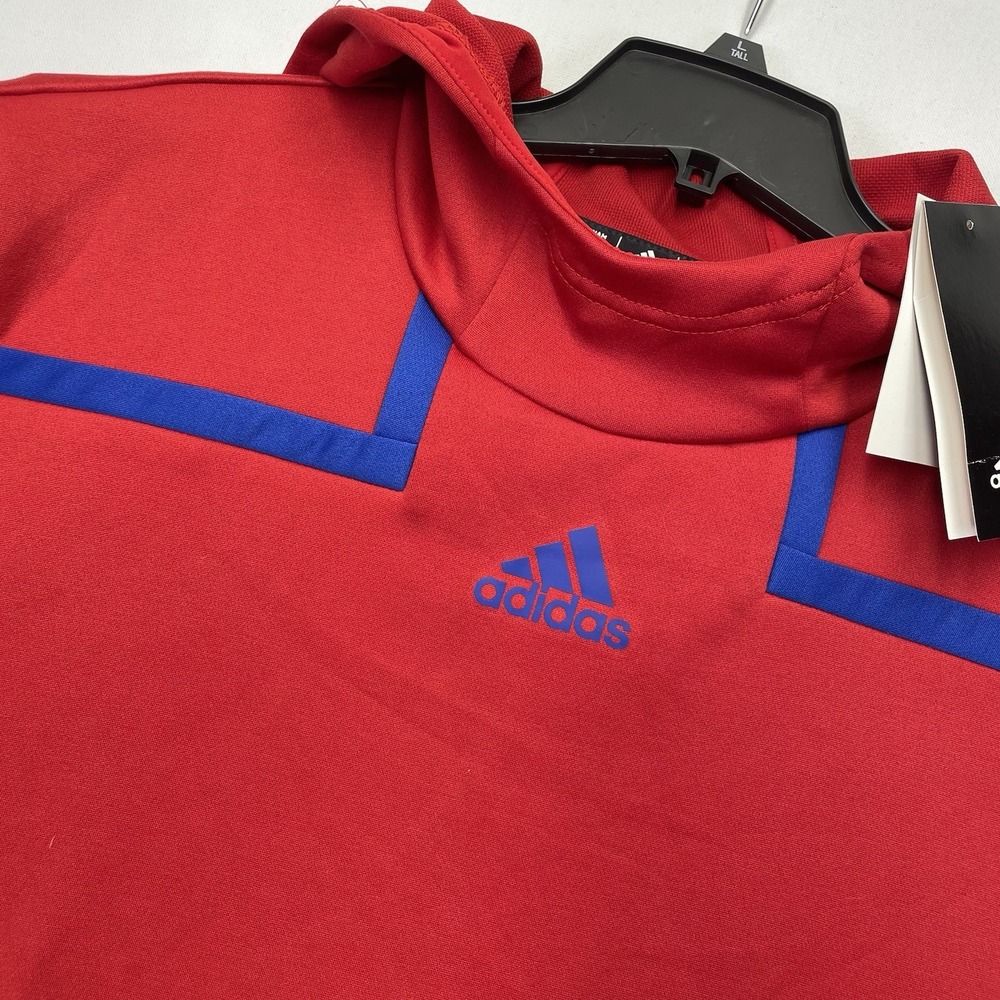 Adidas Sample Pre-Sell‎ Men's AeroReady Hoodie Sweatshirt Medium Red High Neck